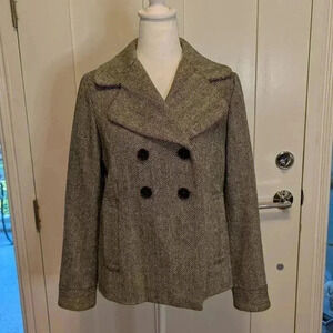 Banana Republic Black/White Tweed Jacket, Size S, Double Breasted